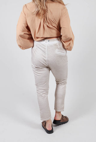 Button Detail Waist Pants in Sand