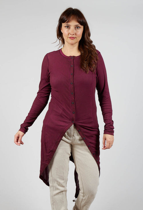 Button Front Top in Merlot Cloud