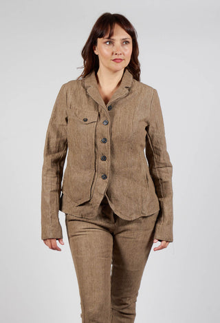 Button Jacket in Camel Mel