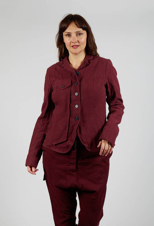 Button Jacket in Merlot Mel