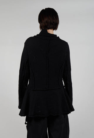 Button Through Cardigan with Feature Pockets in Black