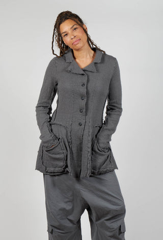 Button Through Cardigan with Feature Pockets in Rock