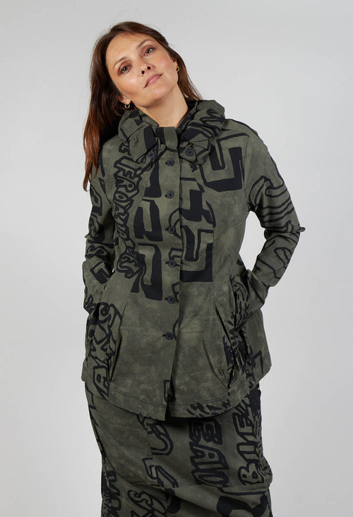 Button Through Jacket in Camp Big Print