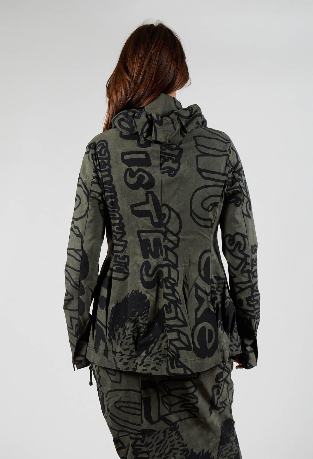 Button Through Jacket in Camp Big Print