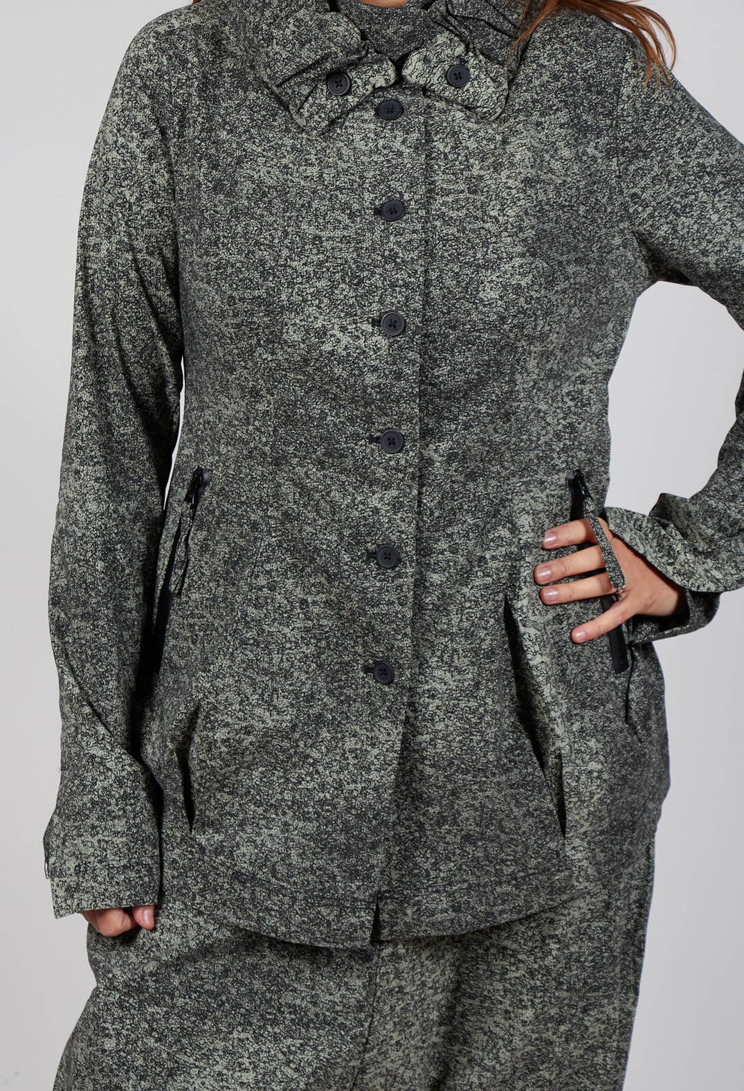 Button Through Jacket in Defender Print