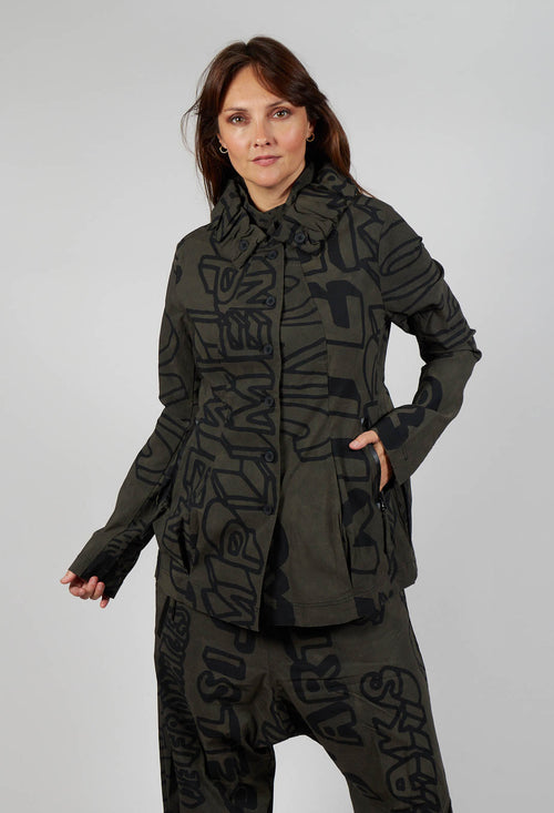 Button Through Jacket in Jungle Big Print