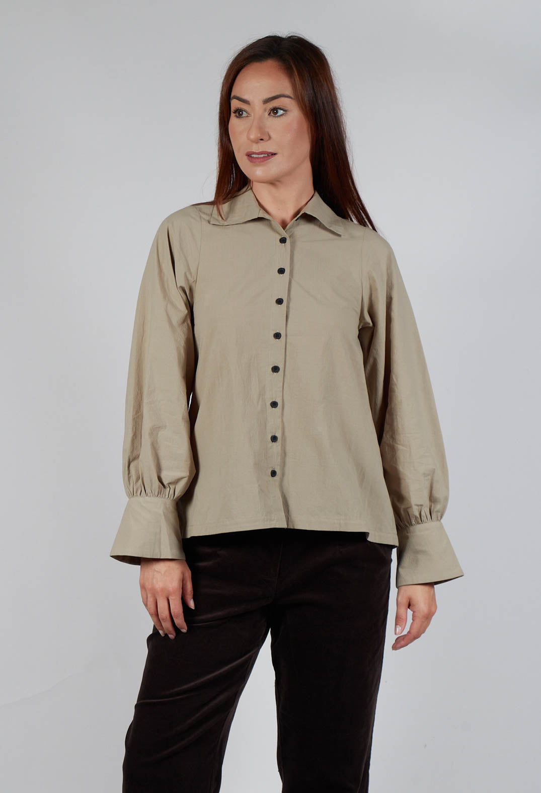 Button Through Shirt in Beige