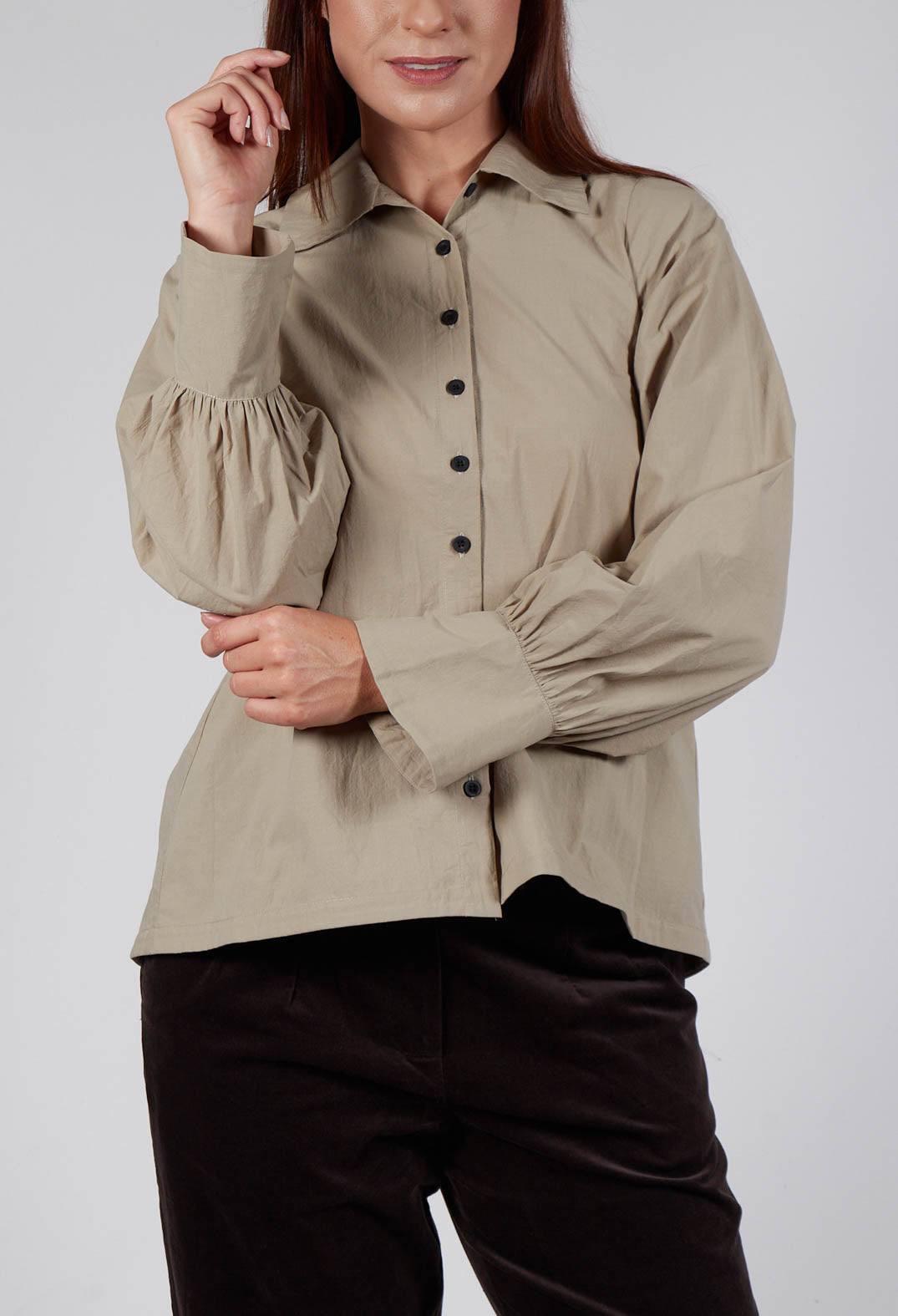 Button Through Shirt in Beige