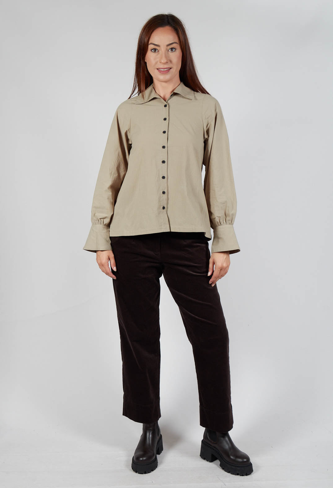 Button Through Shirt in Beige