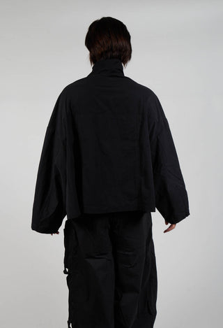 Button Through Utility Jacket in Black