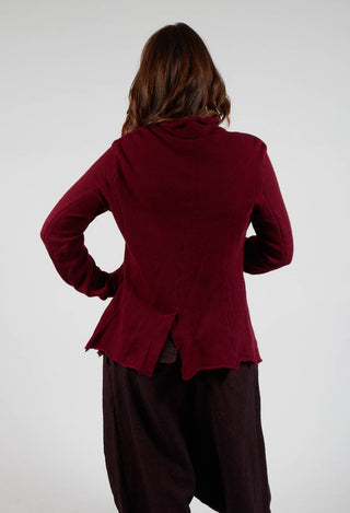 Button Up Cardigan in Merlot Mel