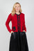 Button Up Cardigan in Red and Black