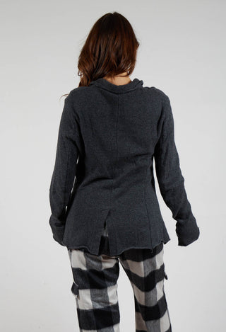 Button Up Cardigan in Slate Mel