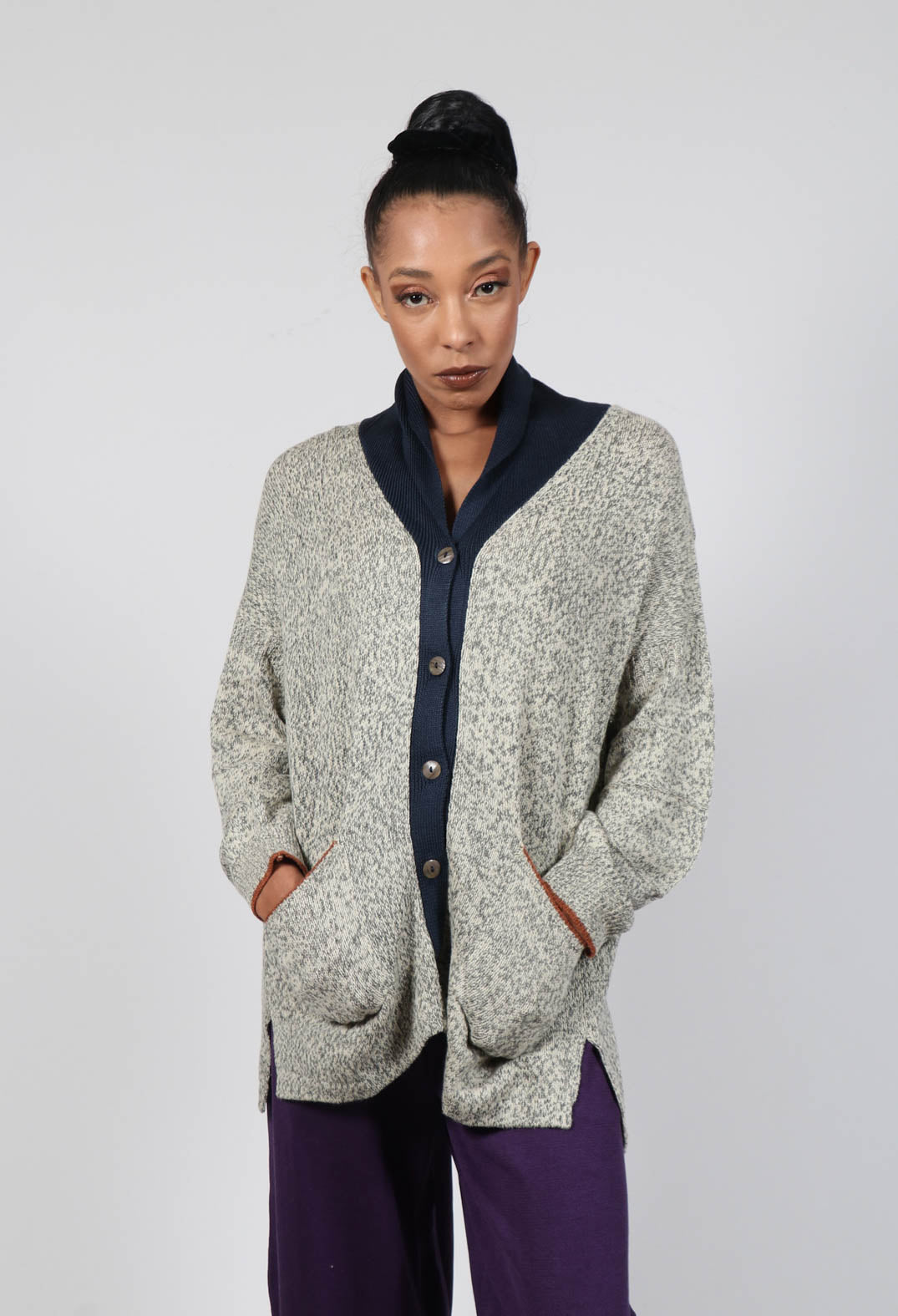 Womens Waterfall Cardigan Graphite