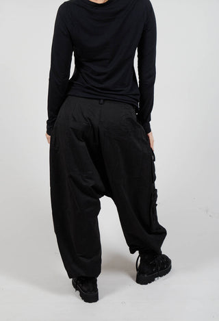 Cargo Style Balloon Trousers in Black