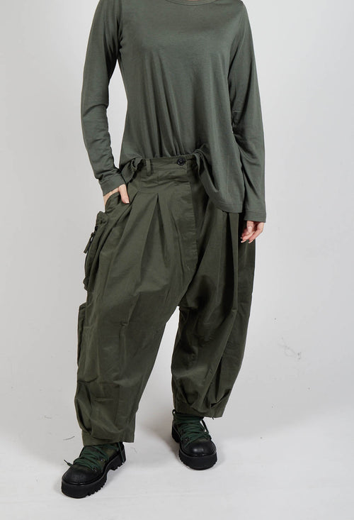 Cargo Style Balloon Trousers in Camp