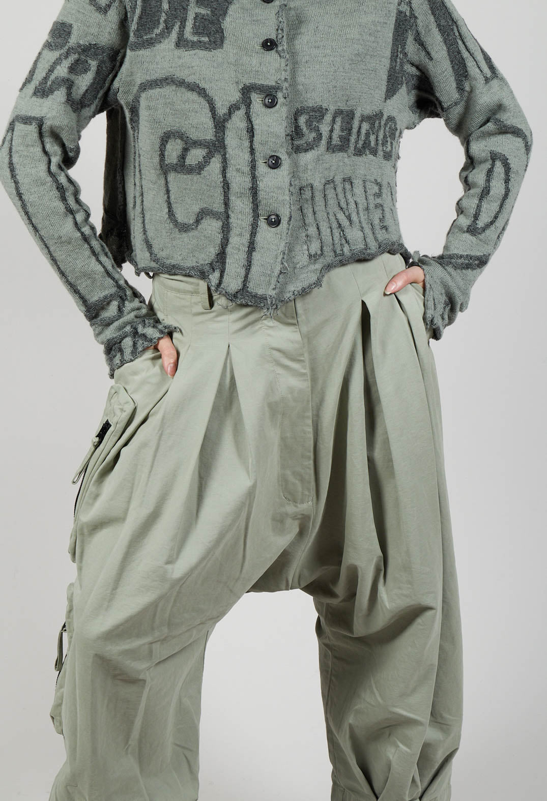 Cargo Style Balloon Trousers in Defender