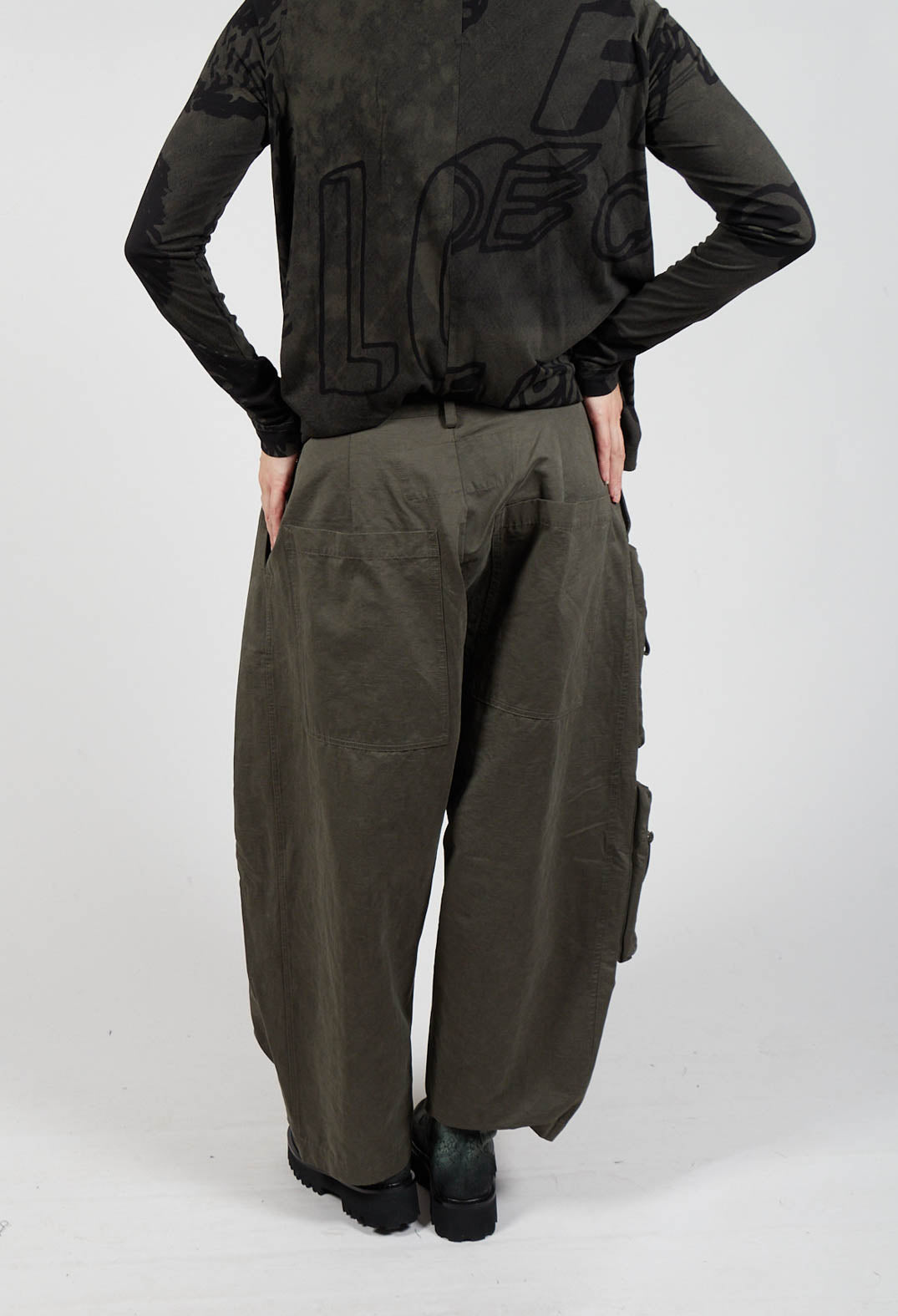 Cargo Style Balloon Trousers in Jungle