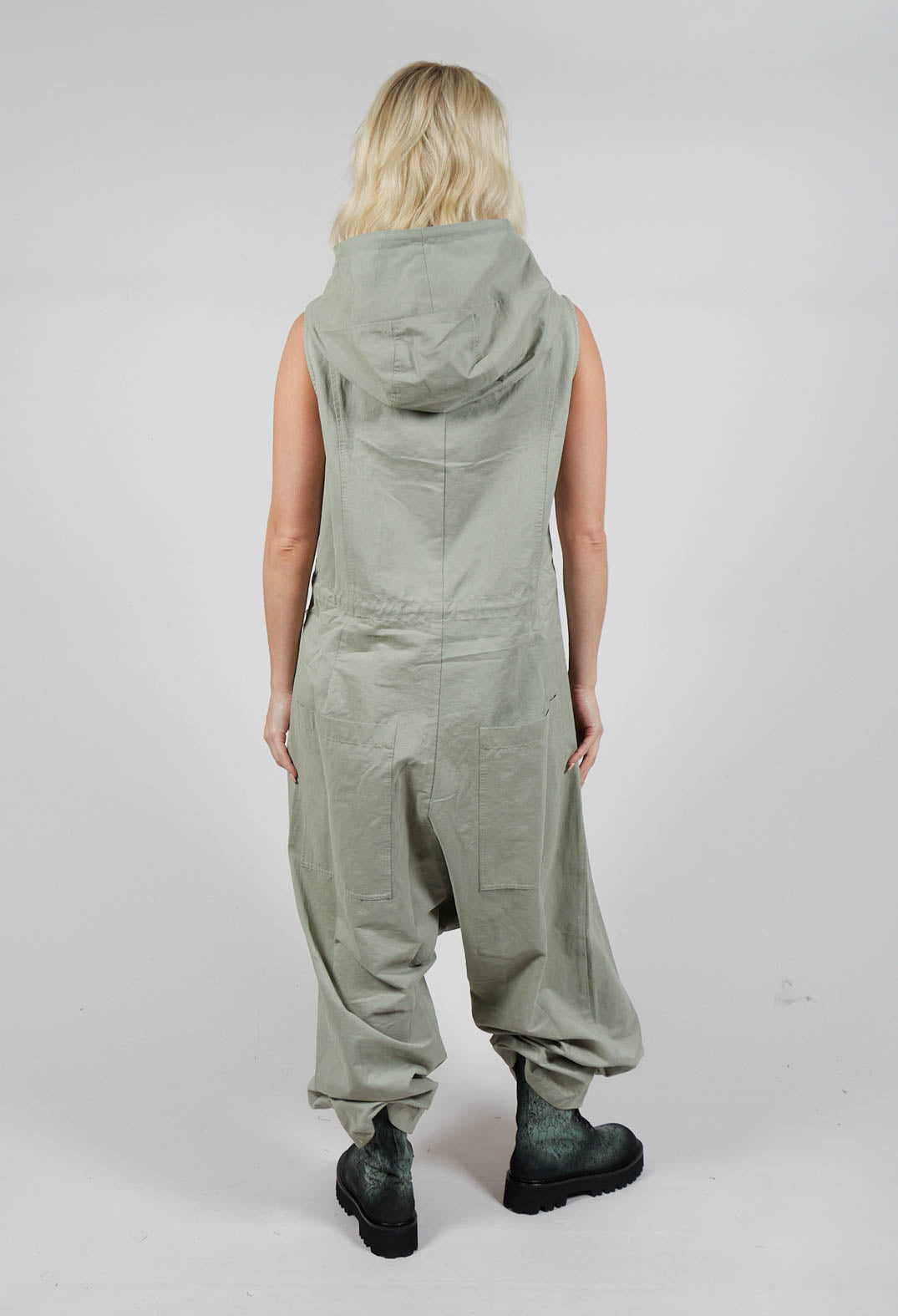 Cargo Style Drop Crotch Jumpsuit in Defender