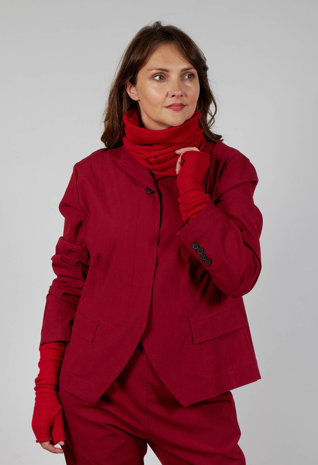 Cashmere Snood in Cardinal