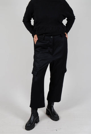 Check Print Trousers in Black