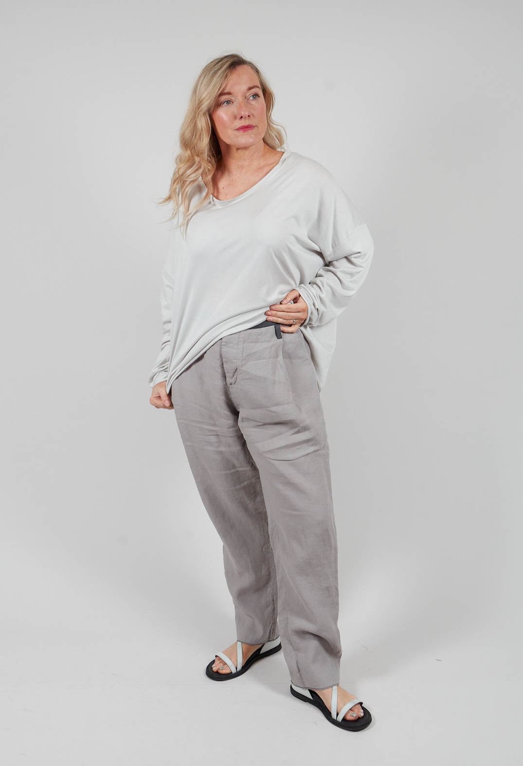 Chino Pants in Silver Gray