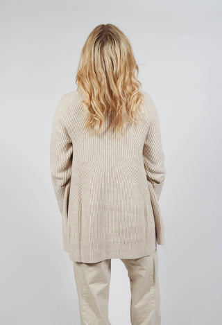 Chunky Roll Neck Jumper in Bone Mel