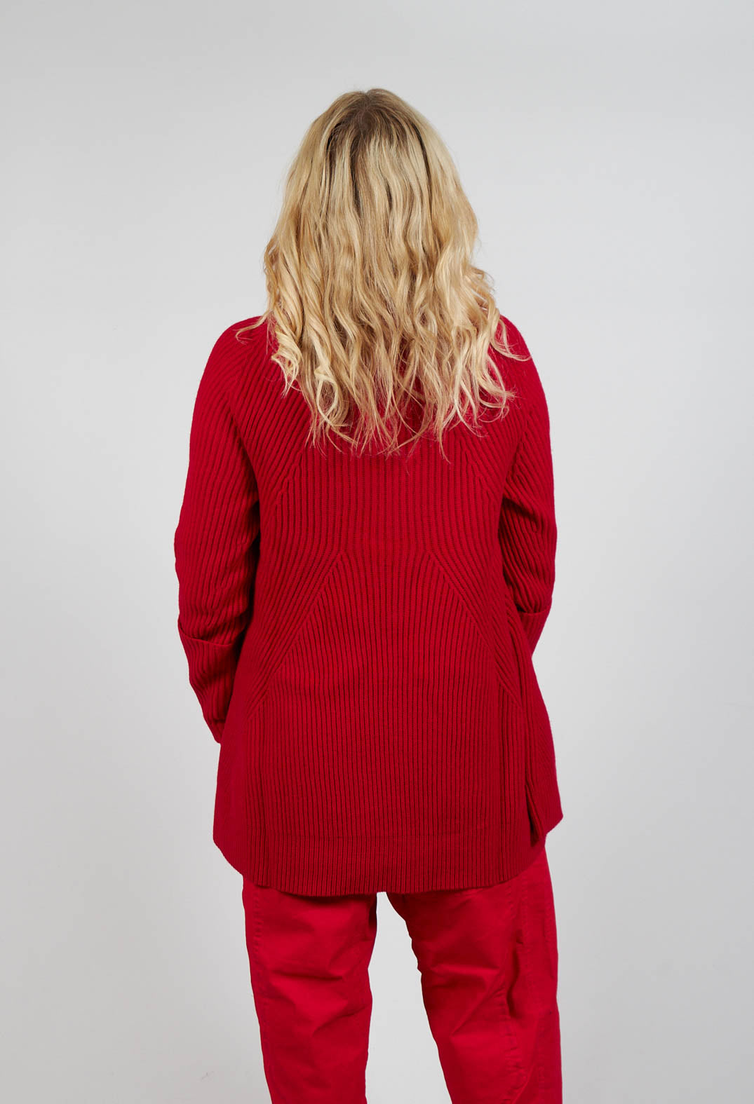 Chunky Roll Neck Jumper in Cardinal