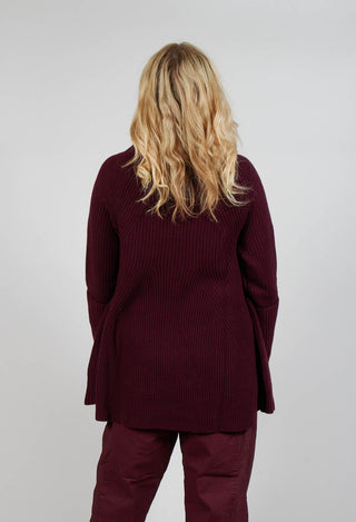 Chunky Roll Neck Jumper in Merlot