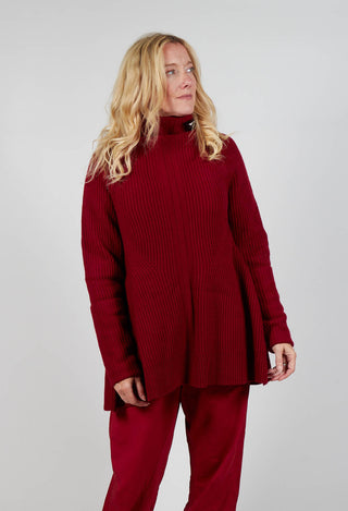 Chunky Roll Neck Jumper in Sunset