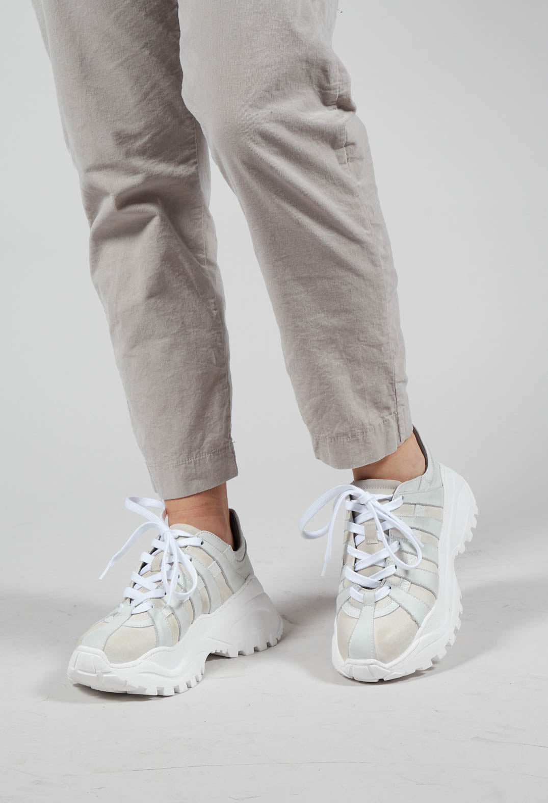 Designer white hot sale chunky trainers