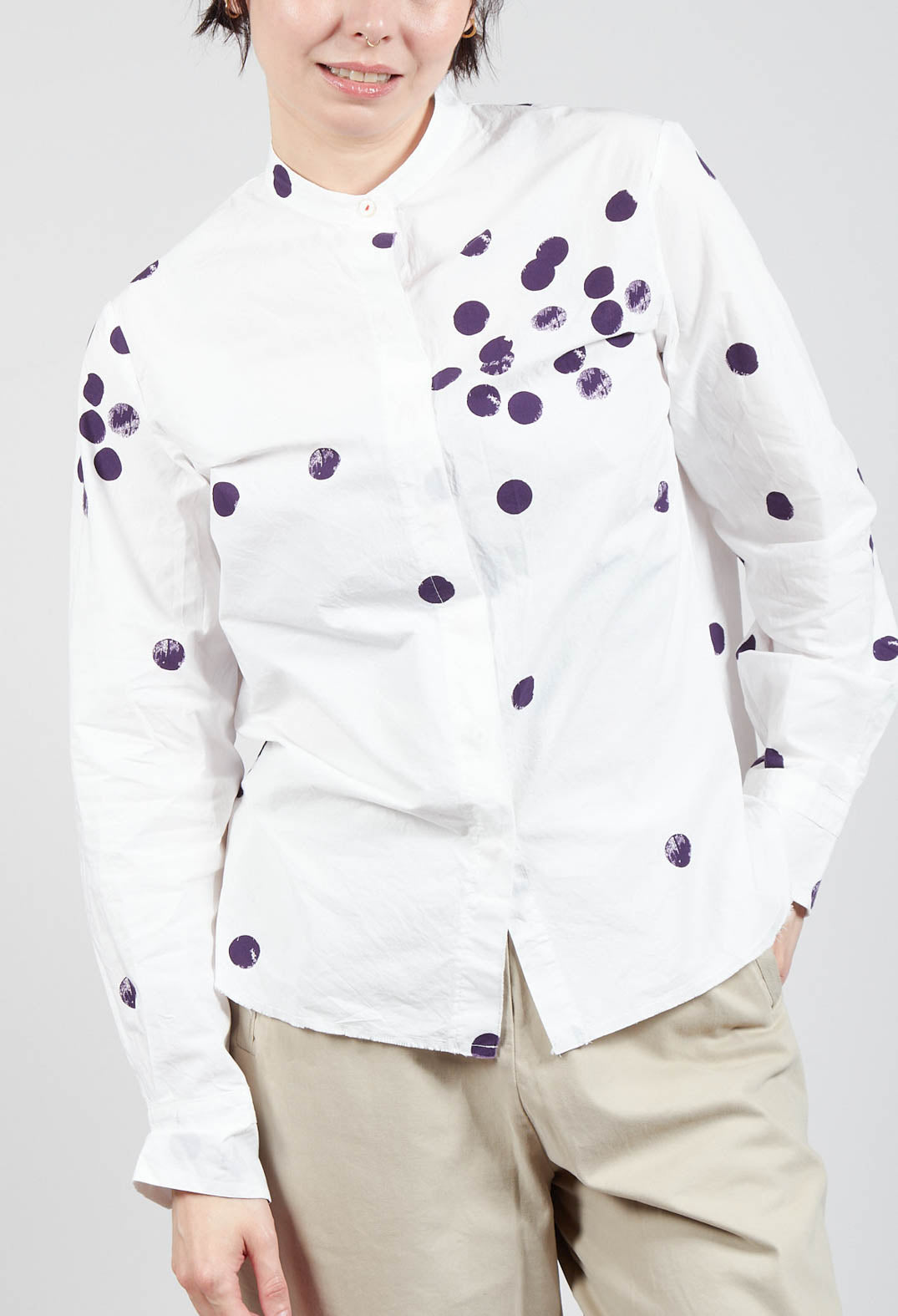 Cikita Print Shirt in Plum Dots