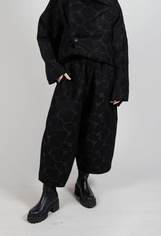 Circle Print Trousers in Black