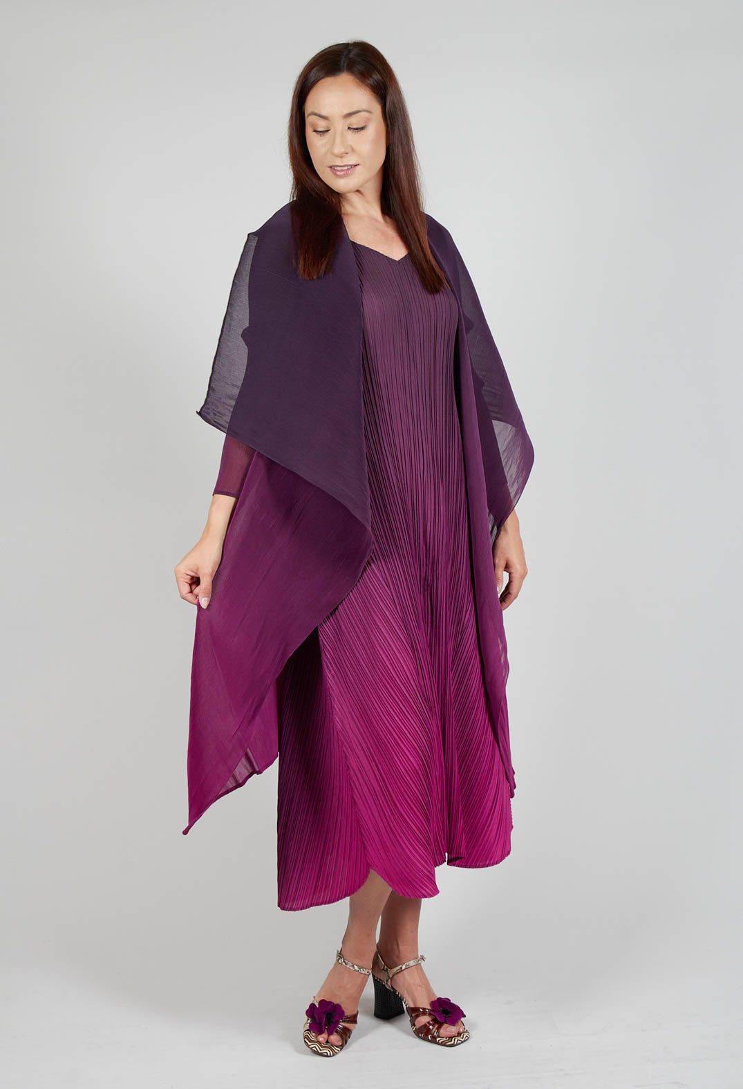 Collare Coat in Mulberry Ombre