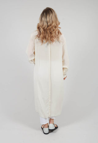 Collared Full Length Dress in Avangarde Off White