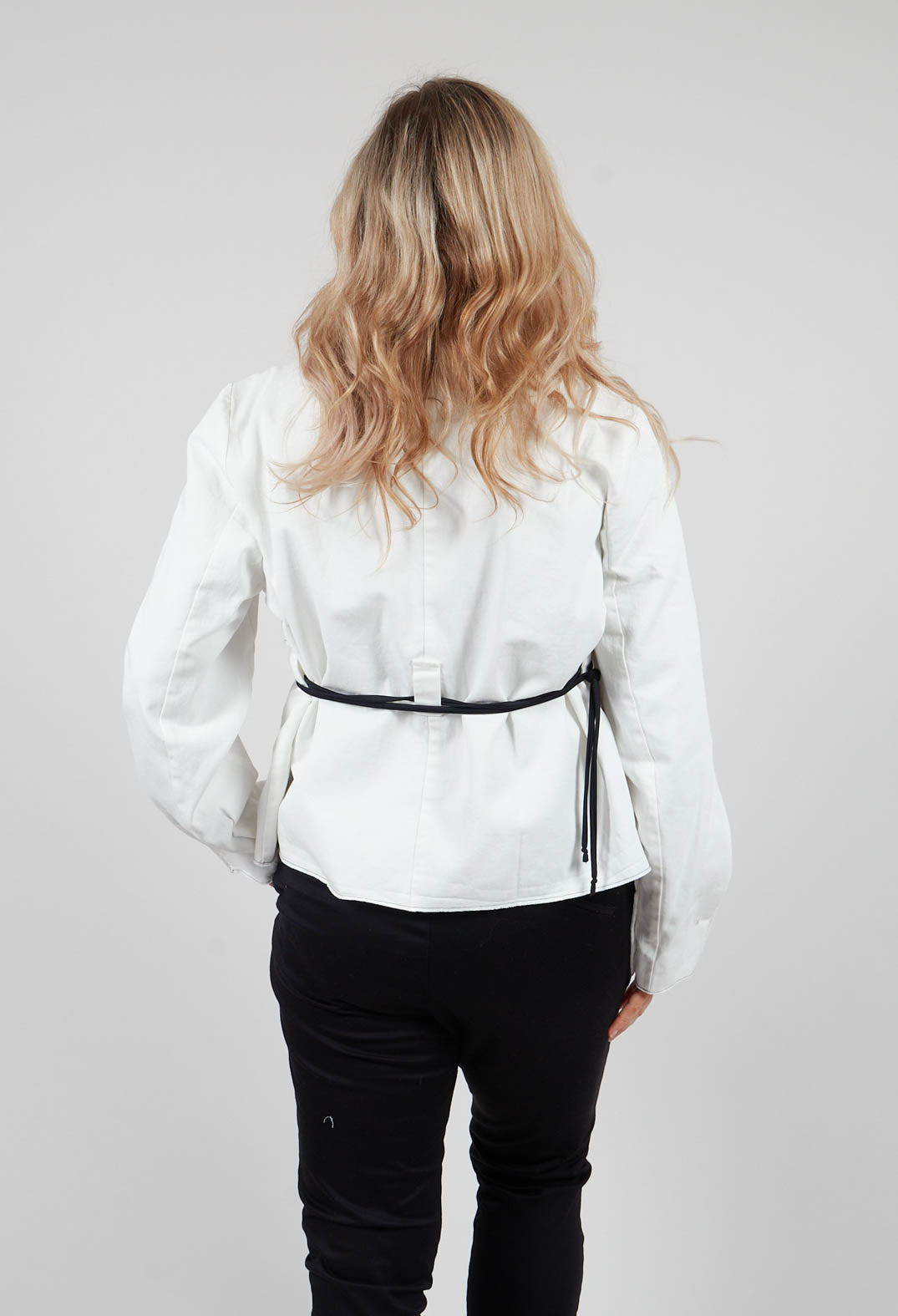 Collarless Jacket in Original White