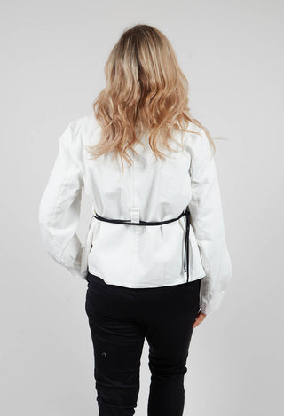 Collarless Jacket in Original White