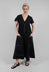 Contrast Stitch Detail Long Dress in Black