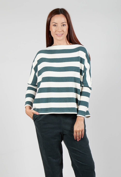 Contrast Stripe Jumper in Riga Agave