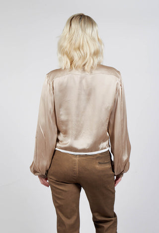 Contrasting Hem Shirt in Gold