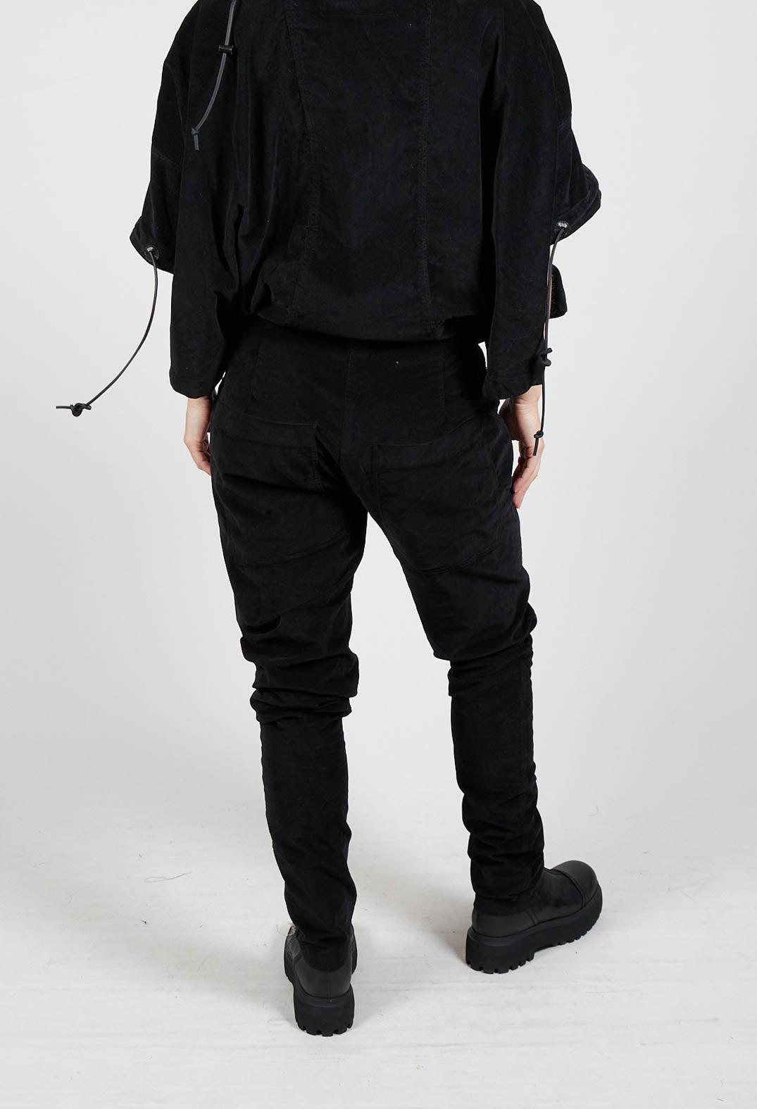 Corduroy Skinny Trousers in Black