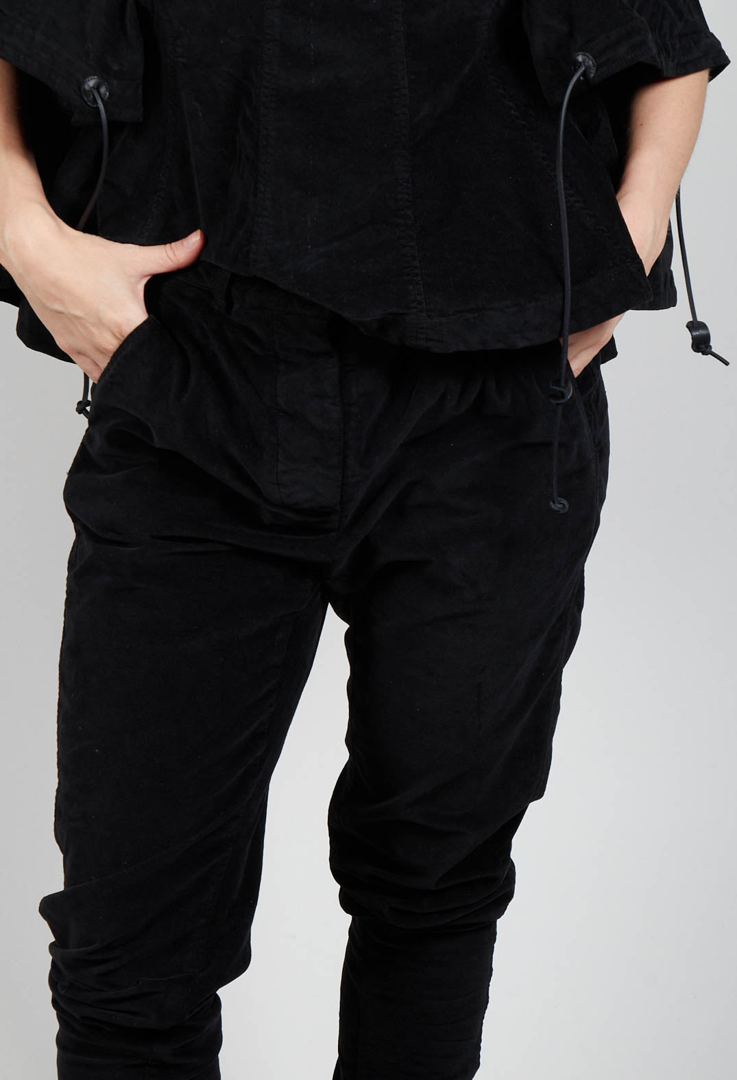 Corduroy Skinny Trousers in Black