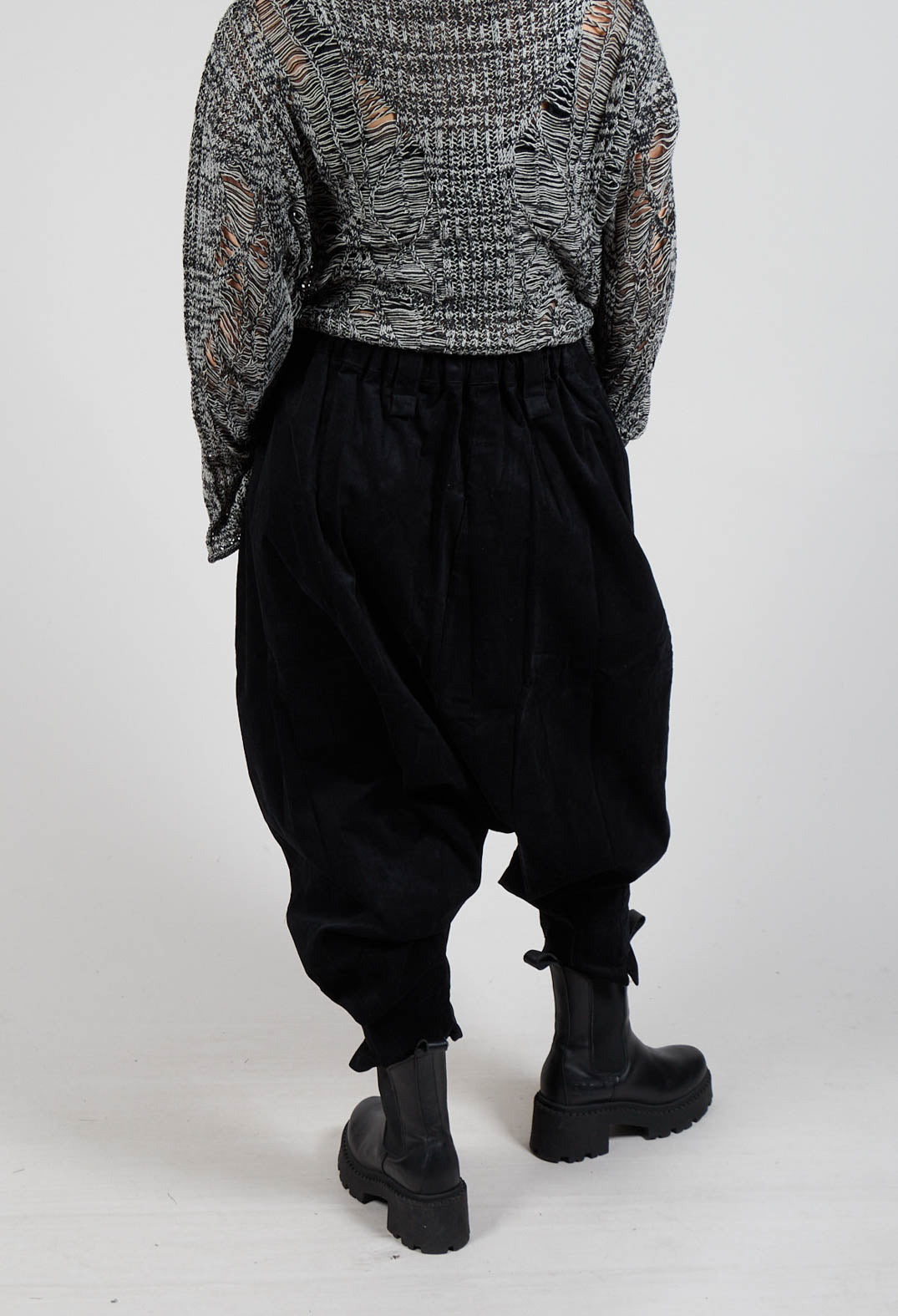 Corduroy Style Trousers in Black