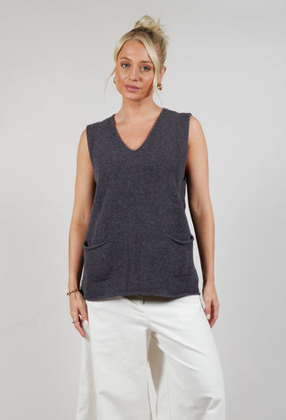 Corry V-Neck Tank Top in Metallic