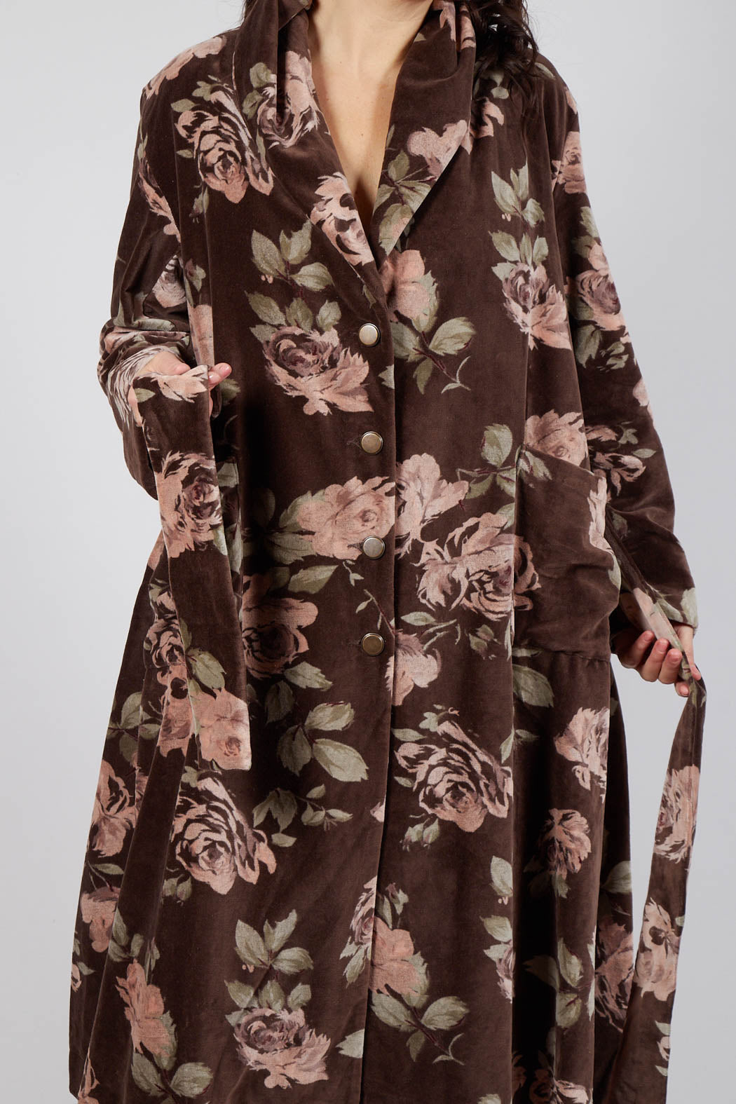 Cosmos Coat in Velour Fleur Chocolat