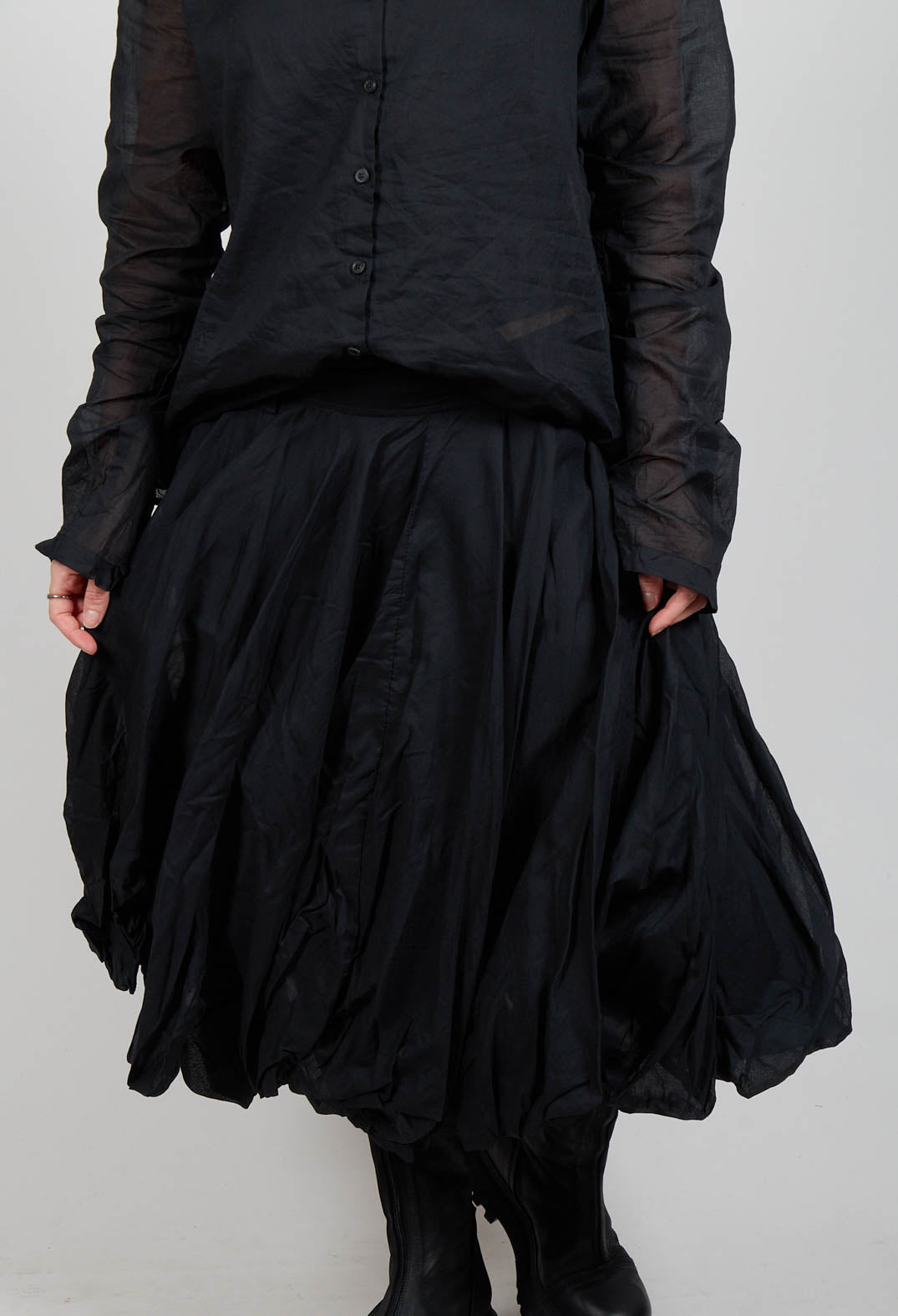 Cotton Tutu Skirt in Black Stiff