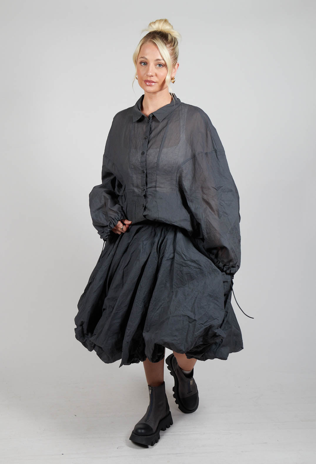 Cotton Tutu Skirt in Coal Cloud Stiff