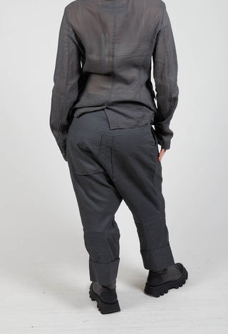 Creased Effect Trousers in Coal Cloud Stiff