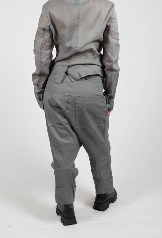 Creased Effect Trousers in Pencil Cloud Stiff