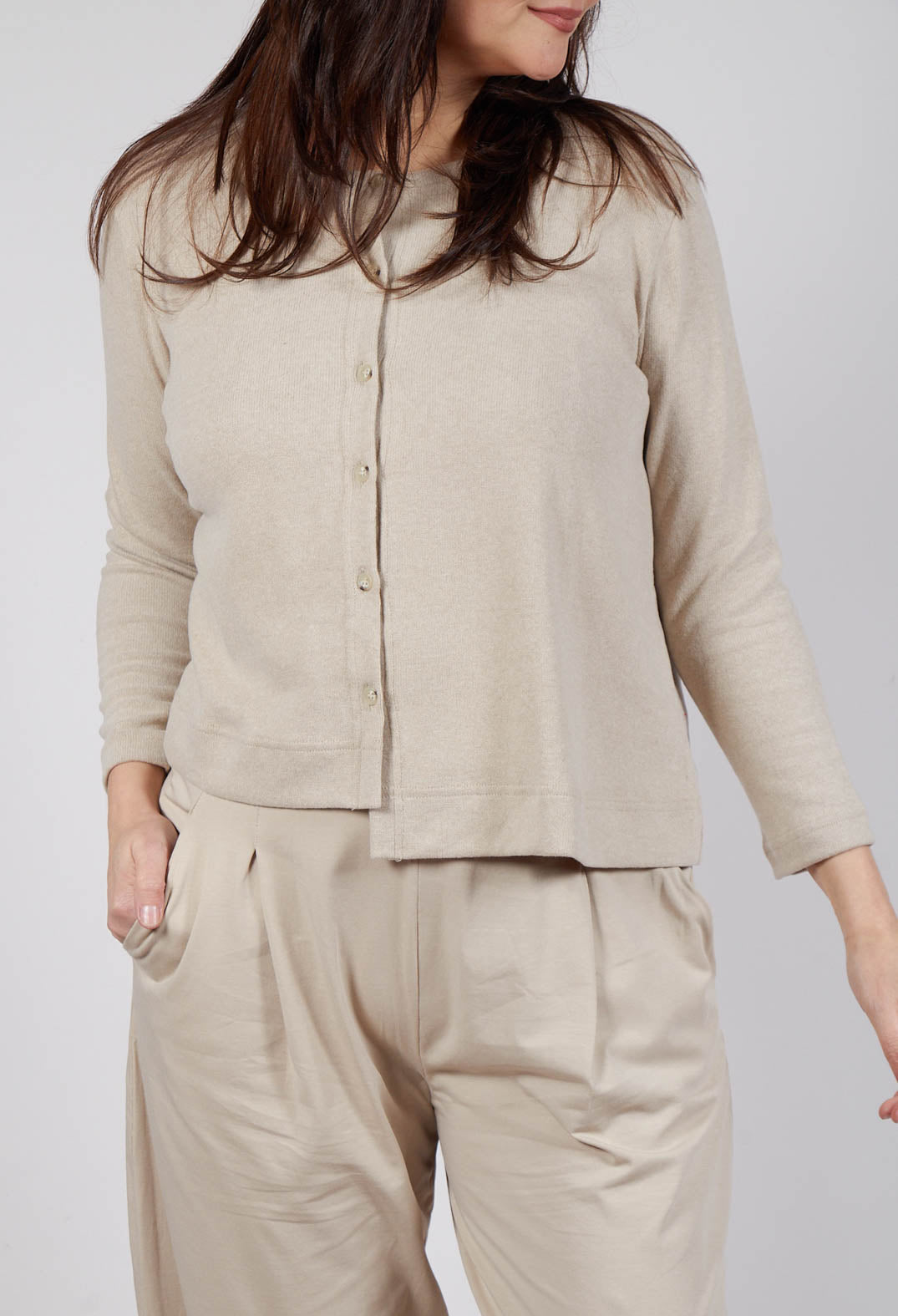 Crema M Cardigan in Grezzo